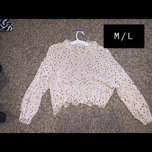 multicolor cream sweater